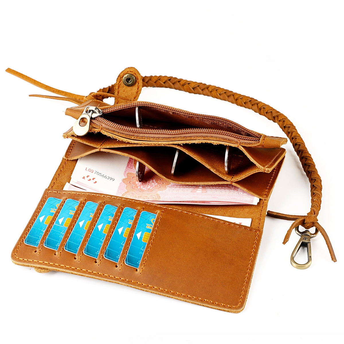 Men's Camping First Layer Cowhide Long Cell Men's Wallet