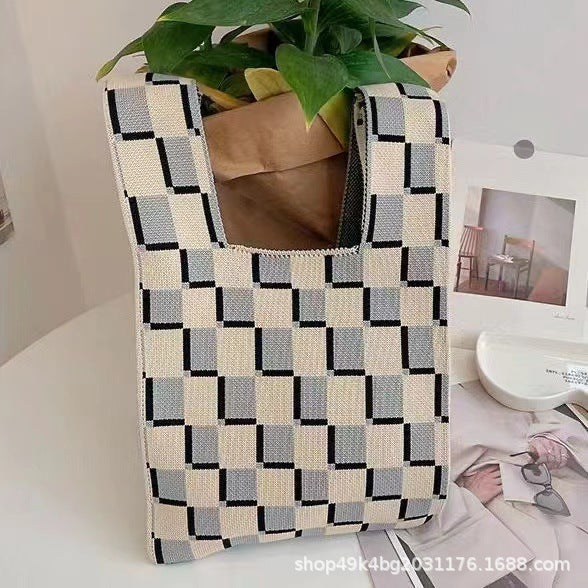 Korean Style Striped High Sense Contrast Handbags