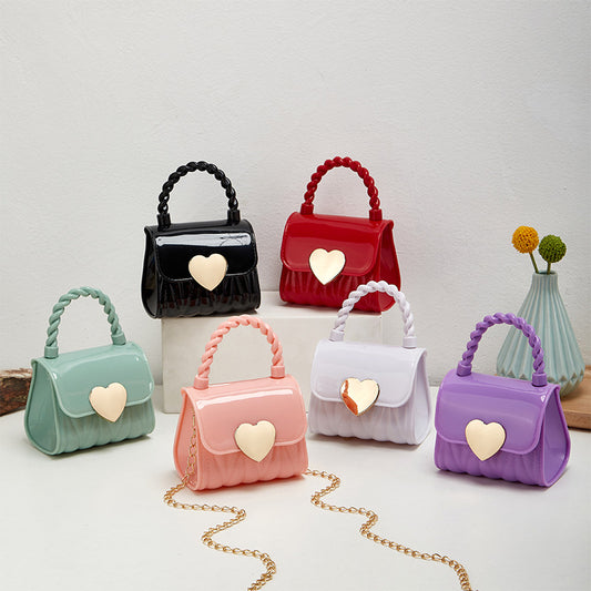 Children's Silicone Mini Color Sugar Love Crossbody Bags