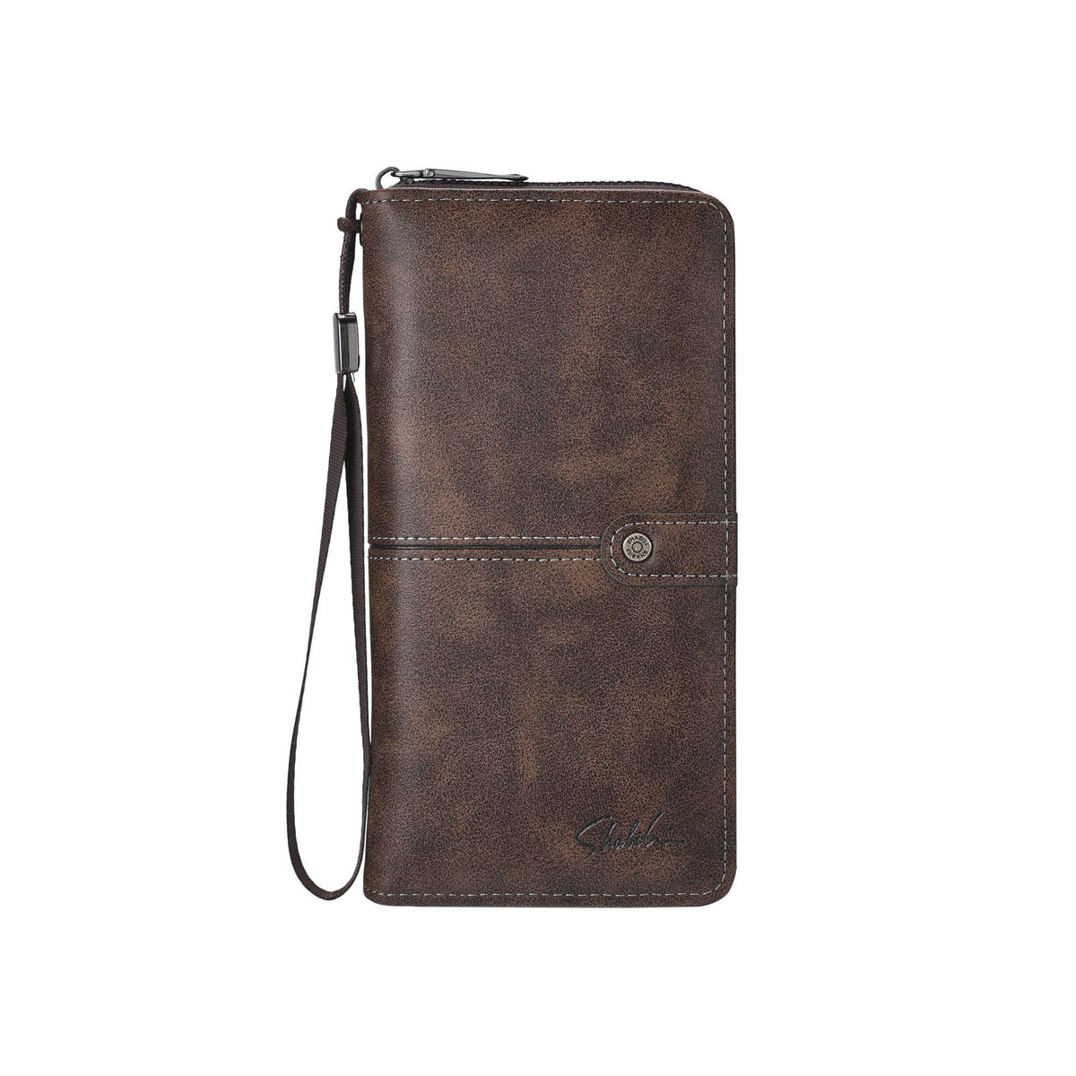 Men's Long Leather Vintage Portable Versatile Mobile Phone Bags
