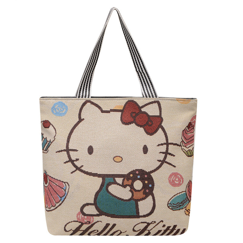Group Purchase Large Canvas Business Live Cartoon Animal Elephant Shoulder Bags