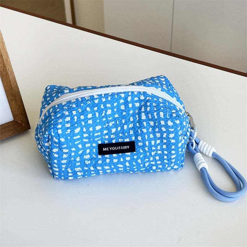 Blue Style Pattern Portable Buggy Large Makeup Bag