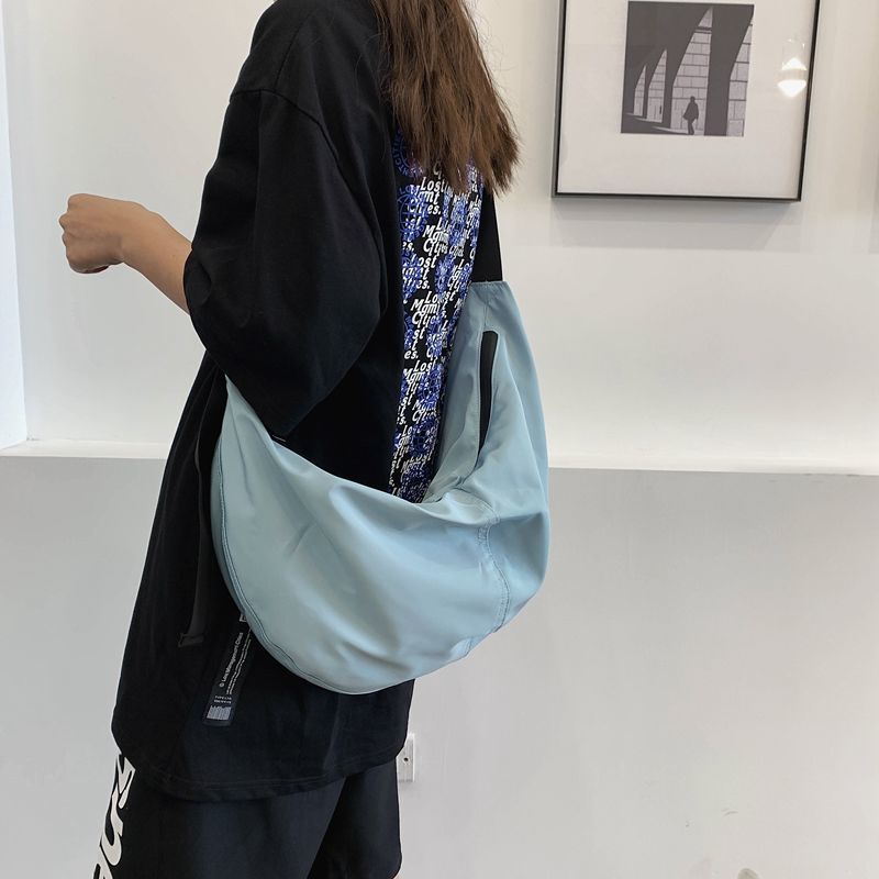 Men's Light Working Style Female Dumpling Black Crossbody Bags