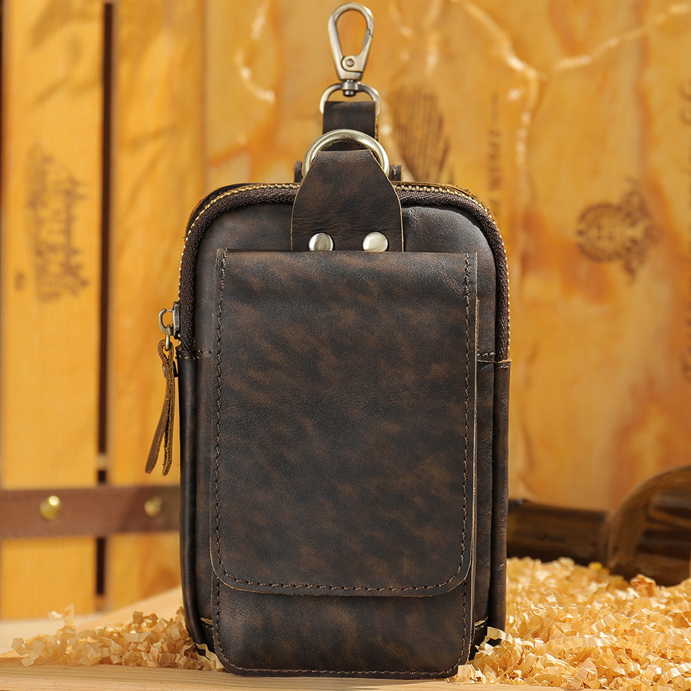 Men's Leather Construction Site Multifunctional Hanging Men's Waist Packs