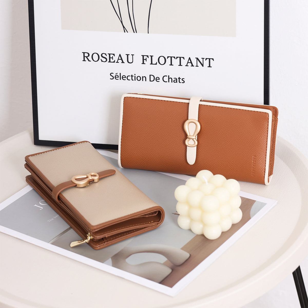 Women's Korean Contrast Color Clutch Two-fold Folding Ladies Wallet