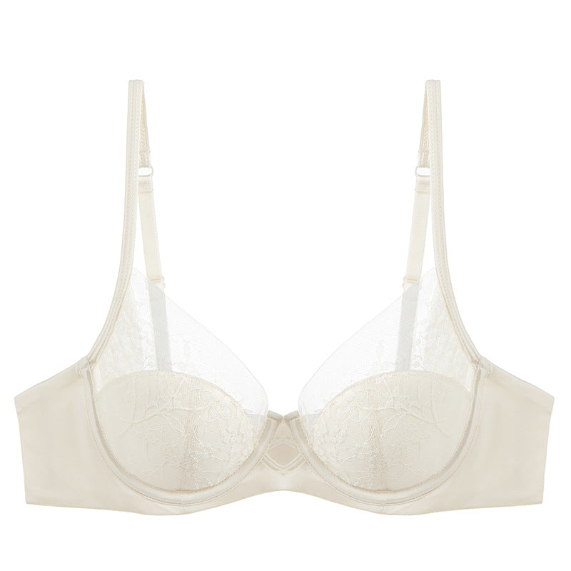 Women's French Style Thin Embroidery Lace Big Chest Show Lingerie Sets