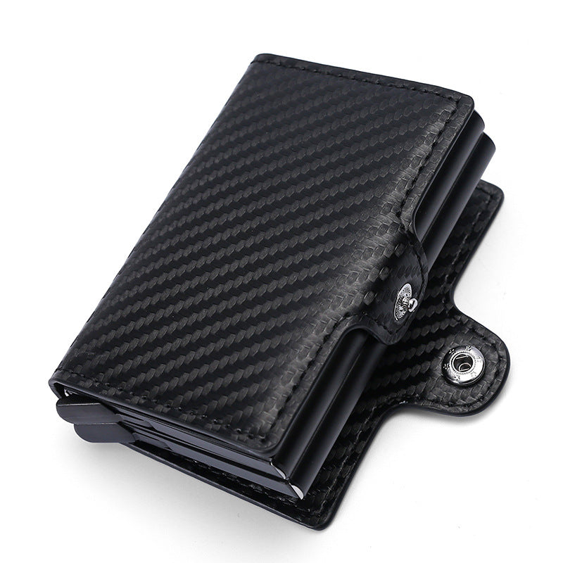 Men's Box Automatic Pop-up Clamp Carbon Fiber Card Holder
