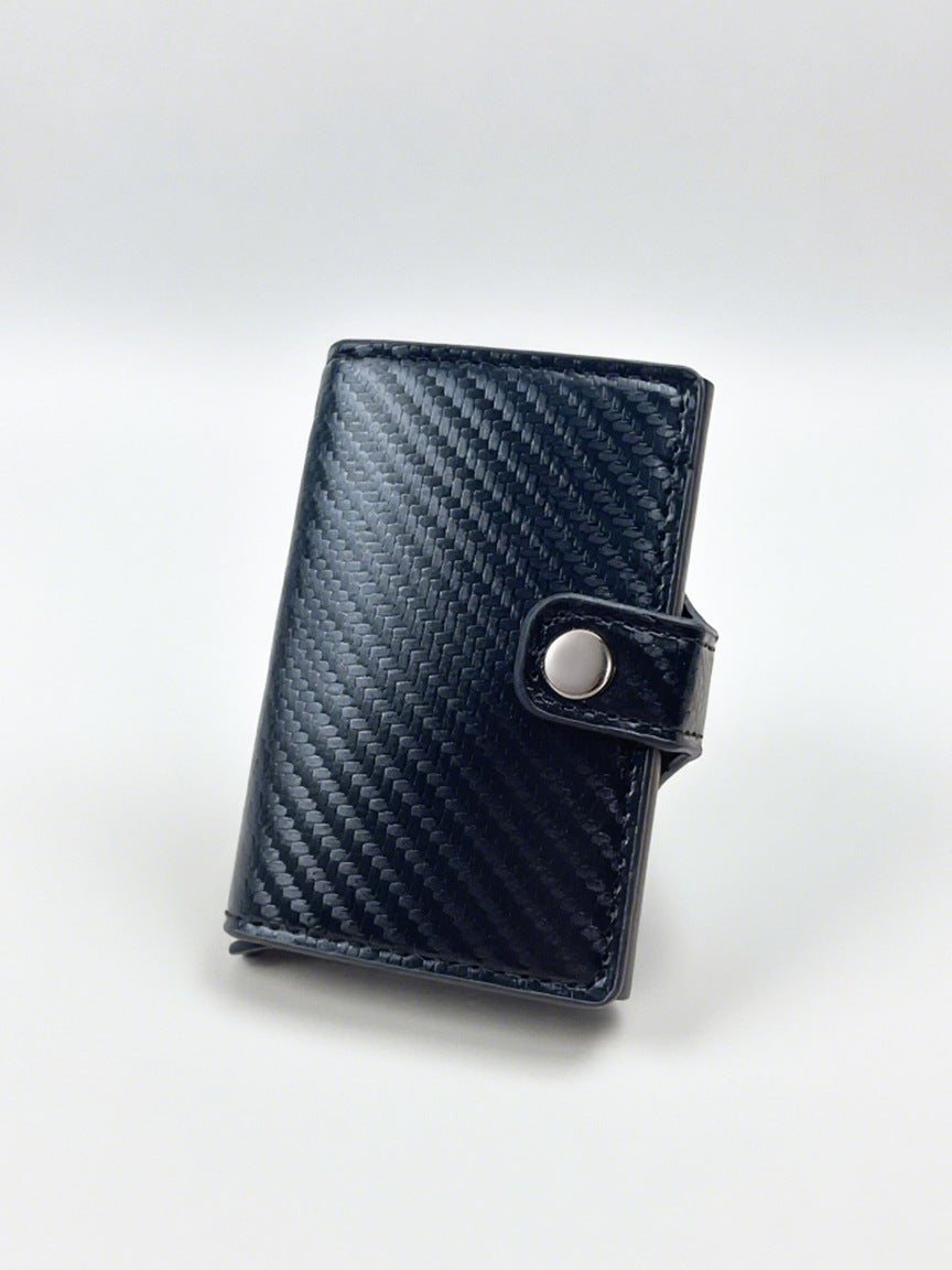 Men's Carbon Fiber Aluminum Alloy Automatic Pinball Men's Wallet