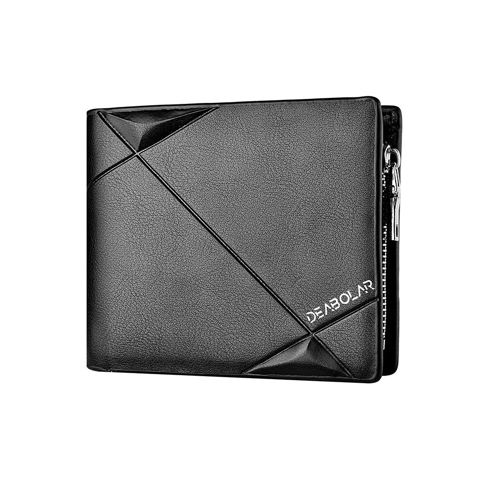 Men's Short Horizontal Zipper Personality Business Male Men's Wallets