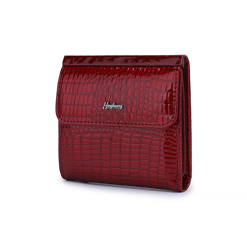 Multifunctional Short Genuine Leather Multiple Slots Ladies Wallet