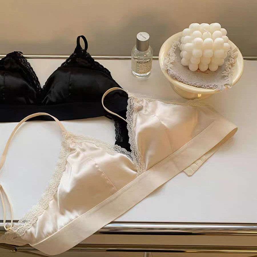 Triangle Cup Wireless Comfortable Spaghetti Strap Underwear Everyday Bras