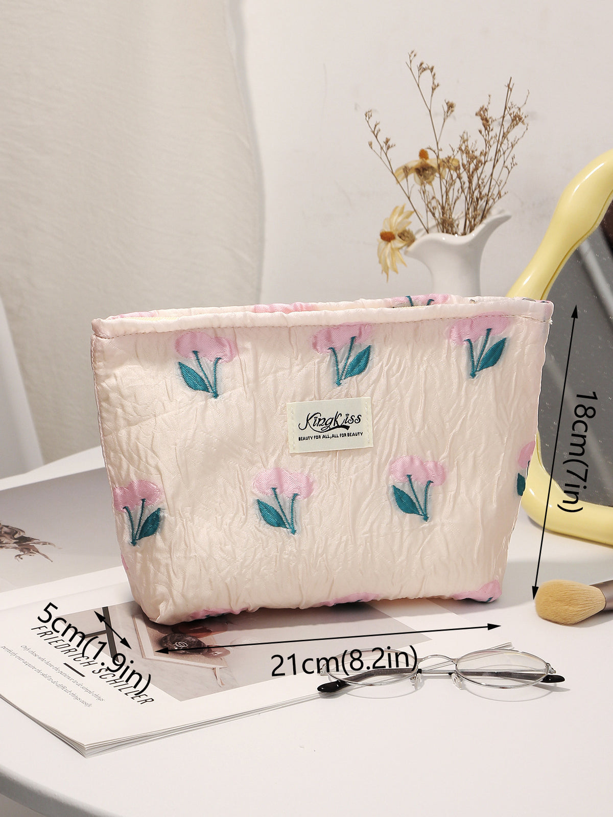 Clutch Large Capacity Flower Storage Portable Makeup Bag