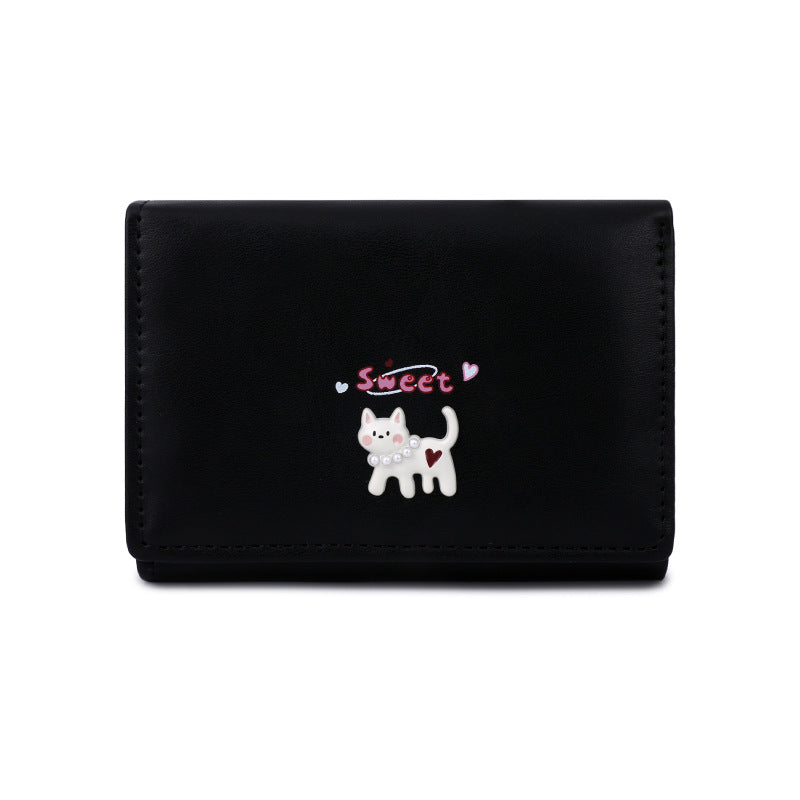 Women's Solid Color High-grade Kitten Cute Short Purses