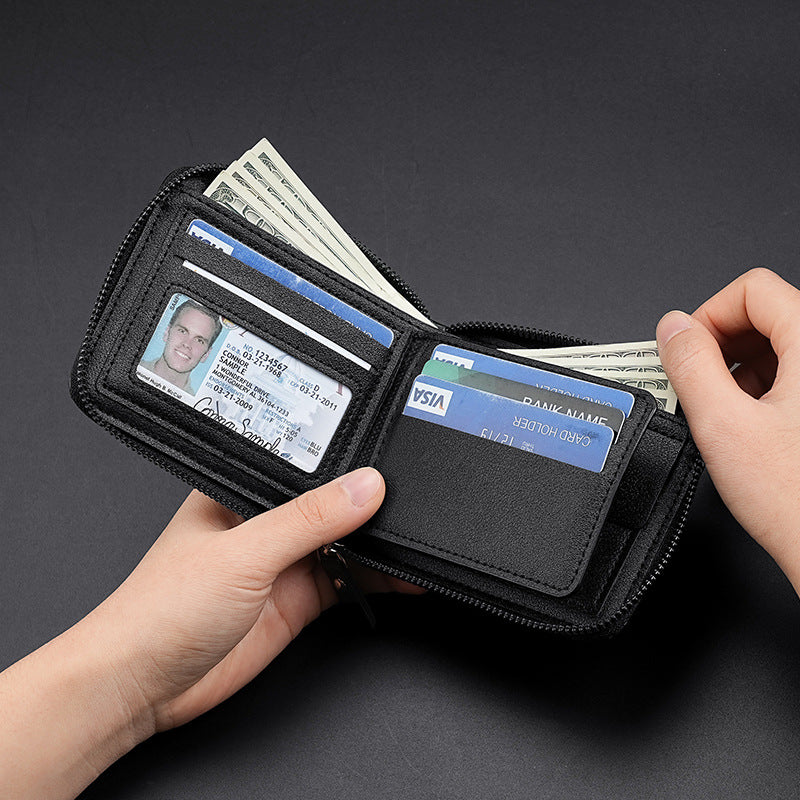 Men's Fashion Carbon Fiber Pattern Special Large Men's Wallet