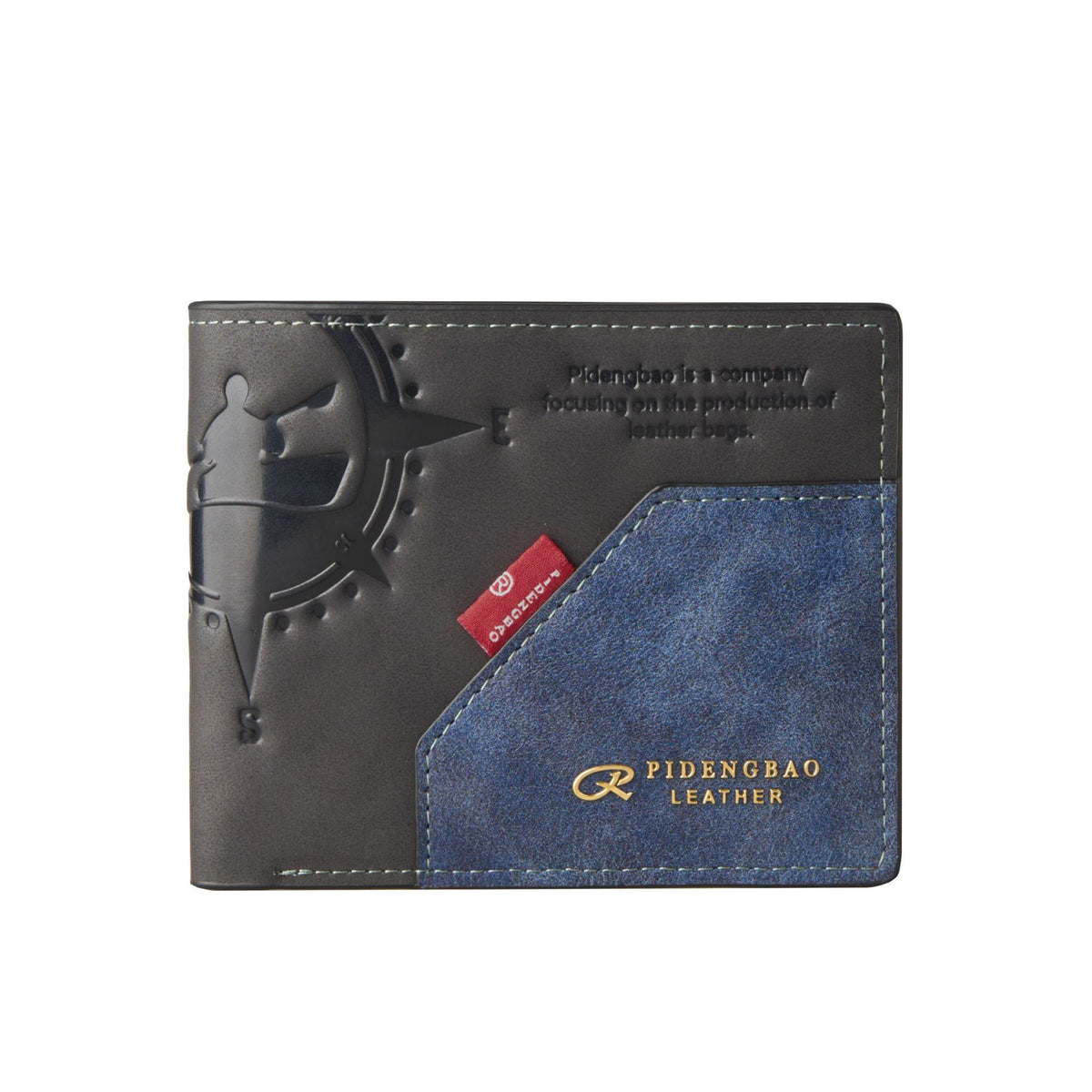 Men's Green Fashion Large Capacity Embossed Contrast Men's Wallet