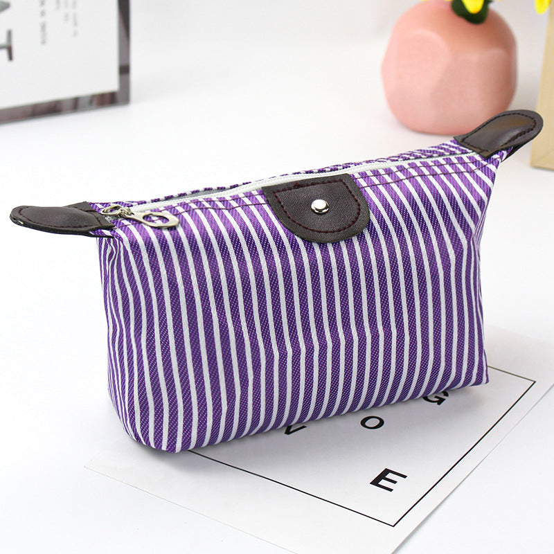 Women's Style Striped Dumplings Dumpling Making Folding Cosmetic Bags