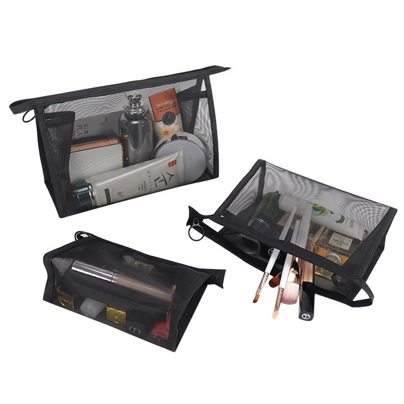 Transparent Mesh Portable Simple Large Capacity Cosmetic Bags