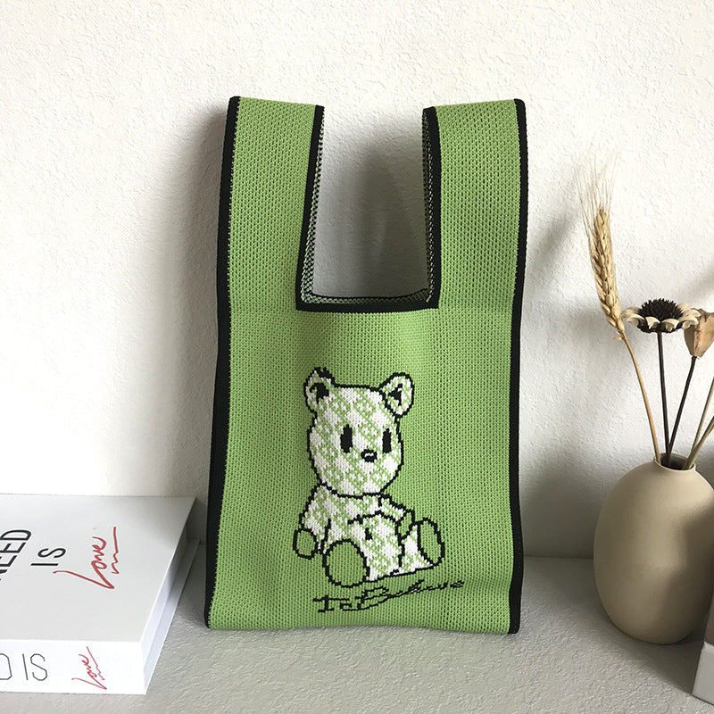 Women's Knitted Wool Vest Version Hand Carrying Handbags