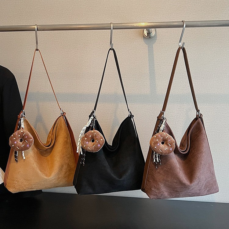 Women's Suede Simple Fashion Leisure Commute Retro Large Women's Shoulder Bag