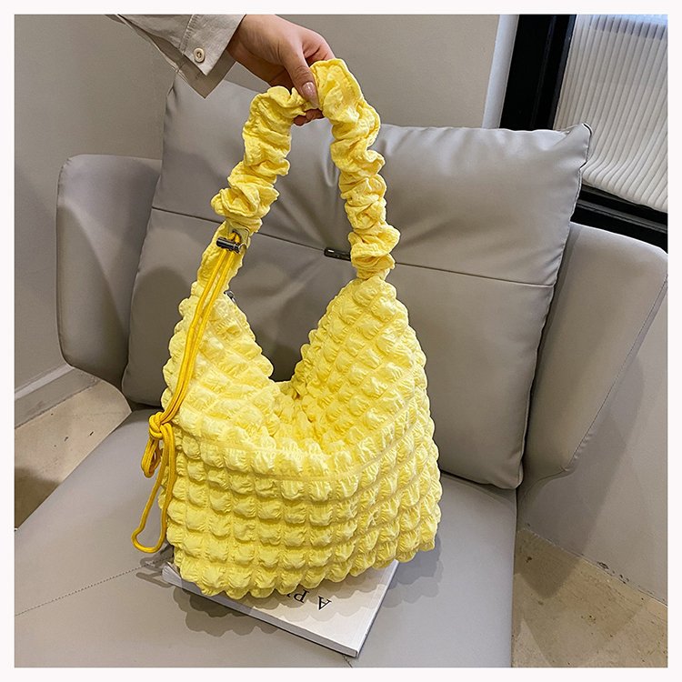 Pleated Cloud Versatile Large Capacity Seersucker Crossbody Bags