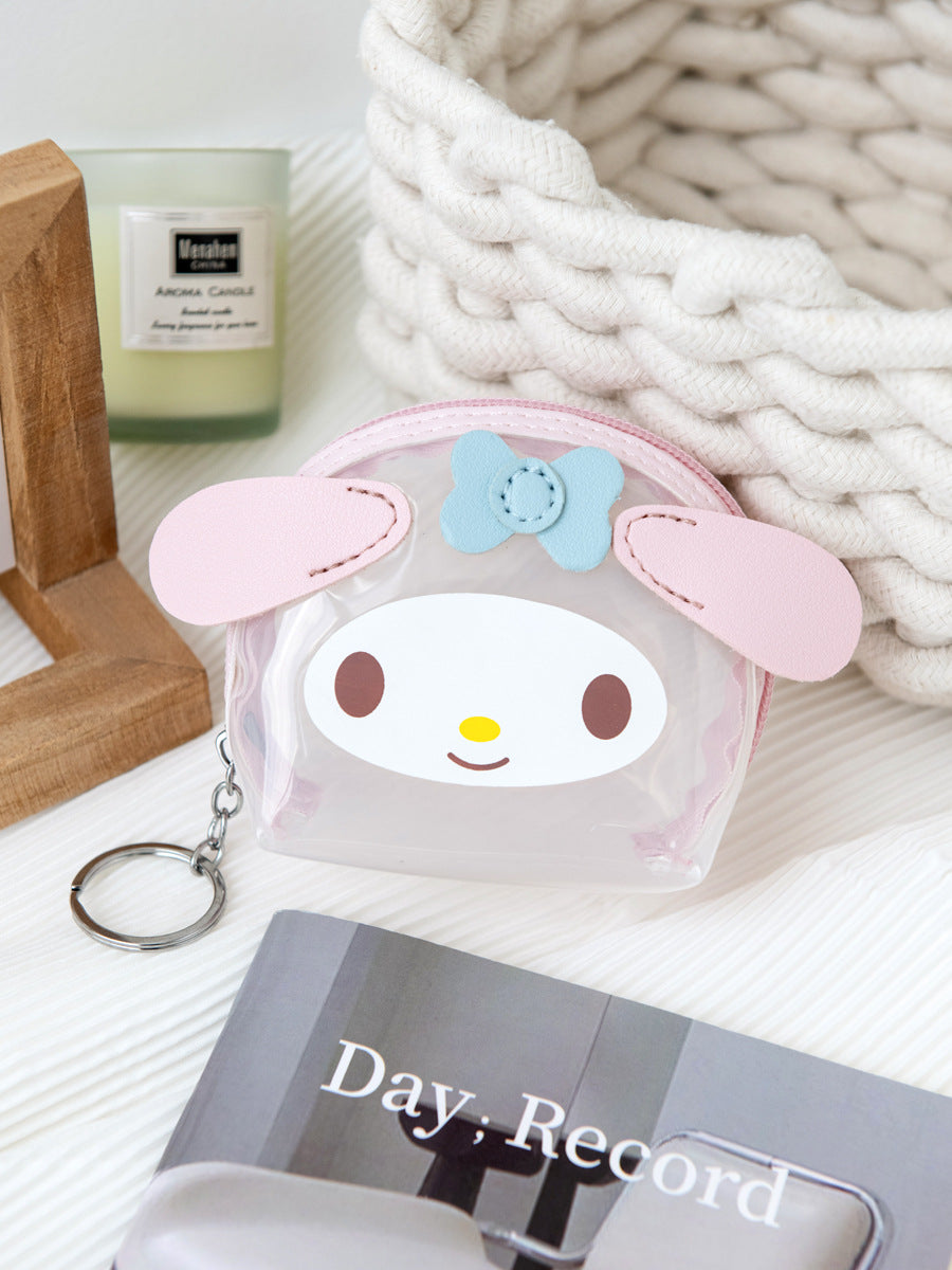 Portable Size Big Ear Dog Clow Melody Coin Purses