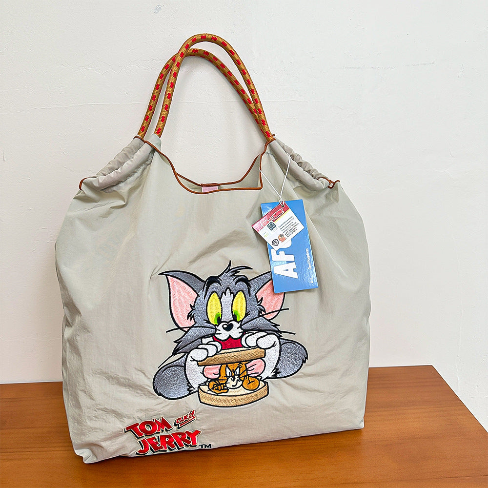 Authorized Embroidered Shopping Female Cartoon Fashion Portable Shoulder Bags