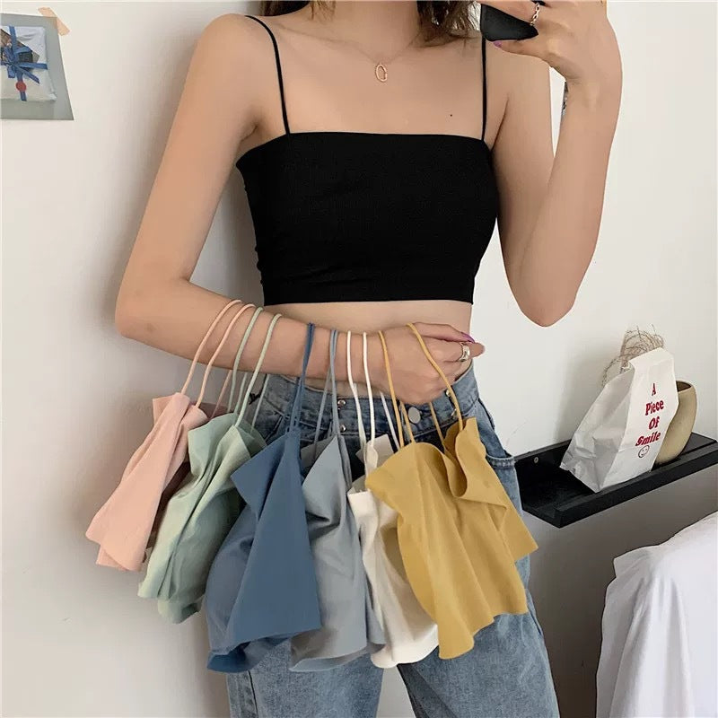 Women's Braces Breast Pad Tube Top Short Vest Gathered Tanks Camis