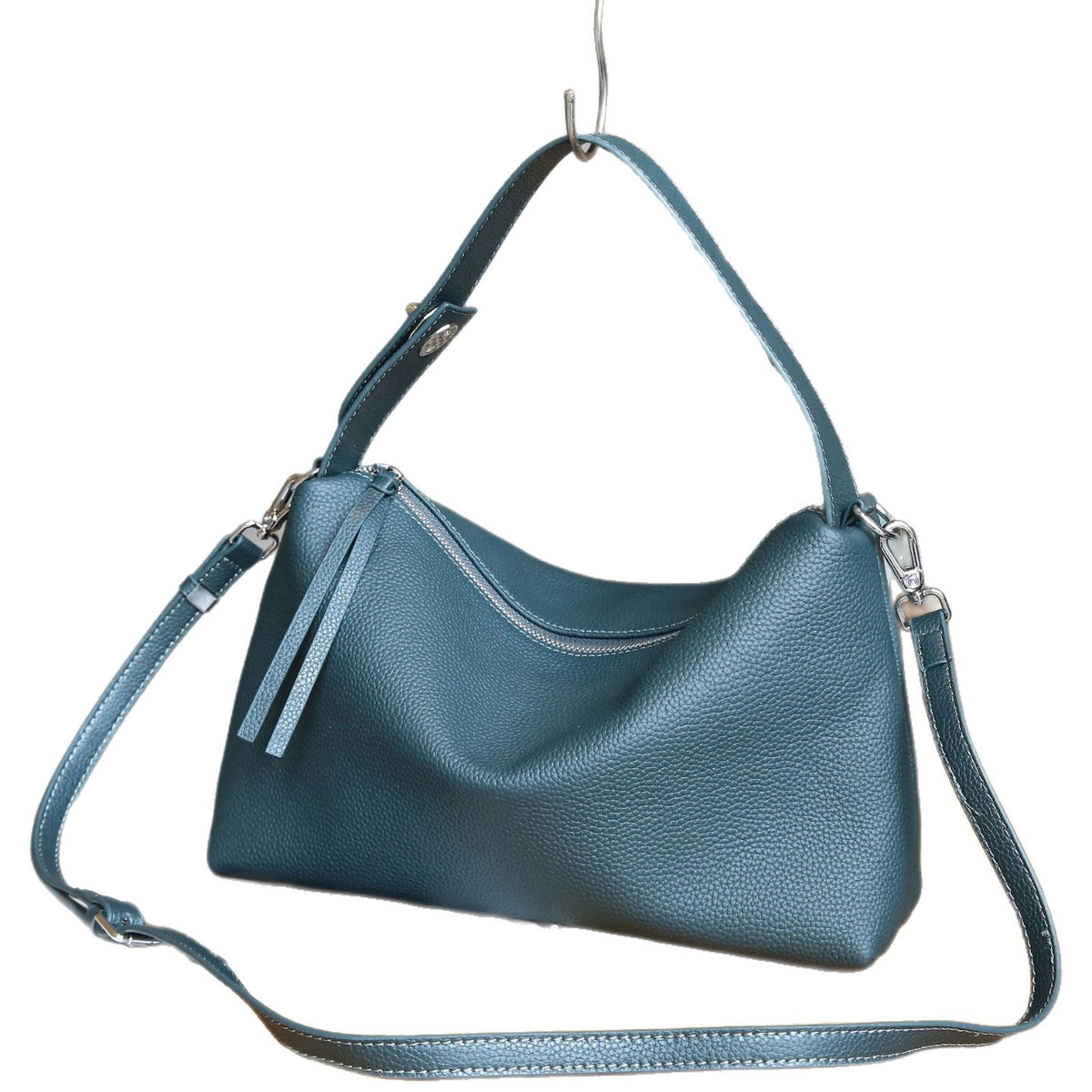 First Layer Cow Lady's Single Solid Color Simple Elegant Leather Bags