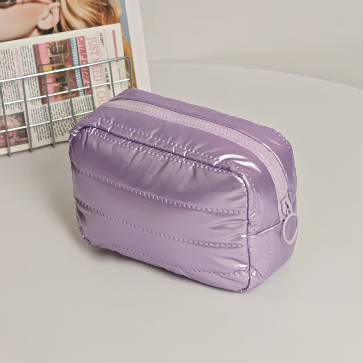 Jacket Material Space Cotton Wash Go Makeup Bag