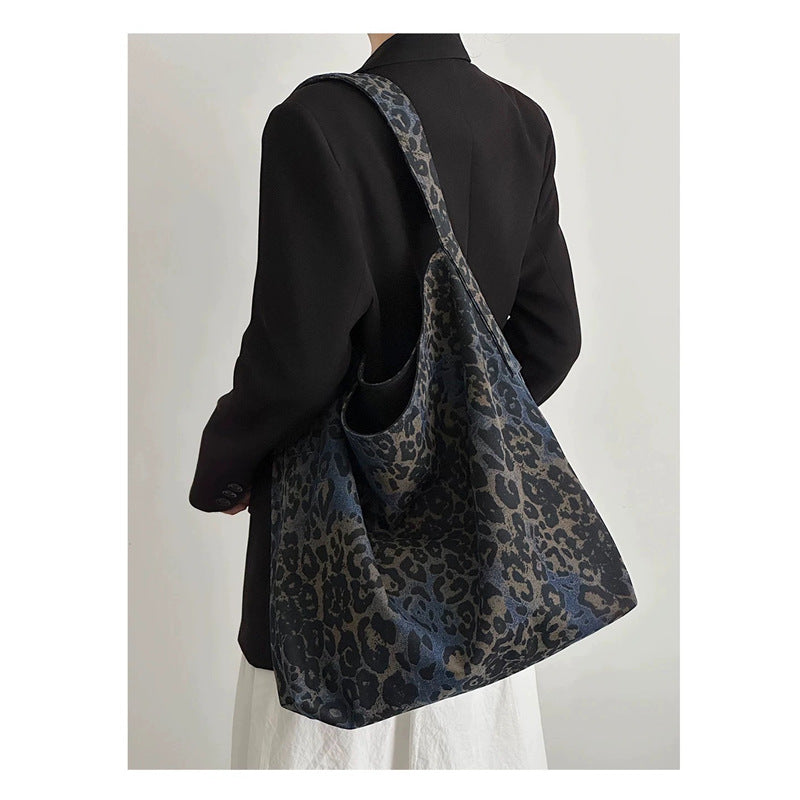 Women's & Men's Niche Design Retro Leopard Print Large Capacity Women's Shoulder Bag
