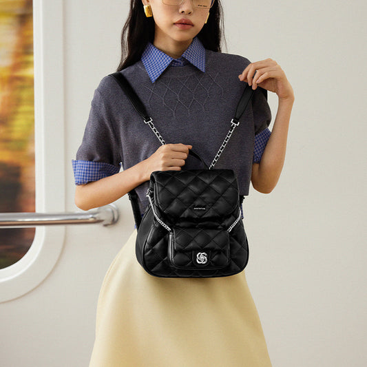Gemini Mother Camellia Classic Style Rhombus Backpacks