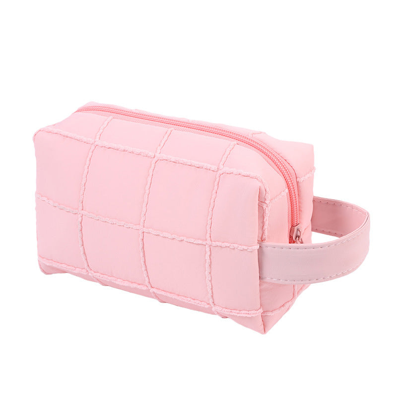 Women's Plaid Portable Large Capacity High Sense Makeup Bag