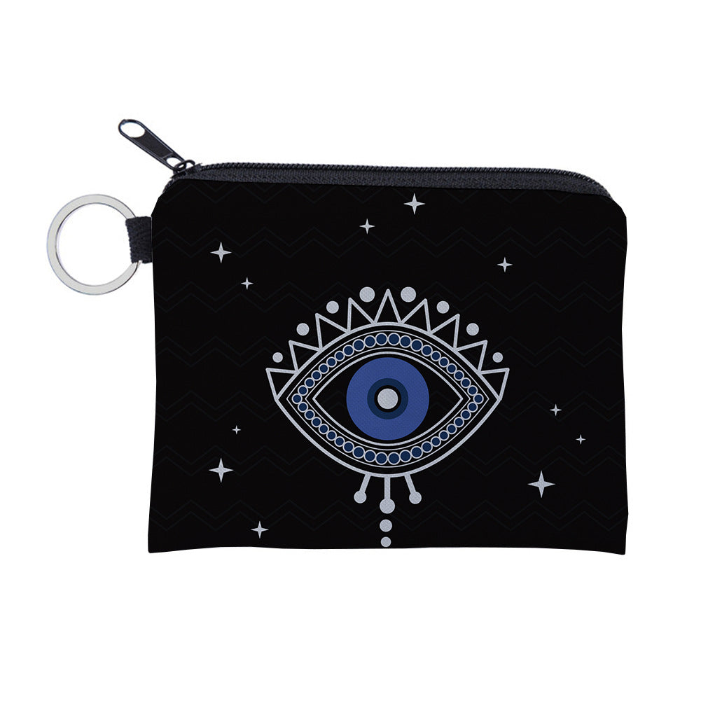 Women's Evil Eye Printing Pattern Zipper Purses