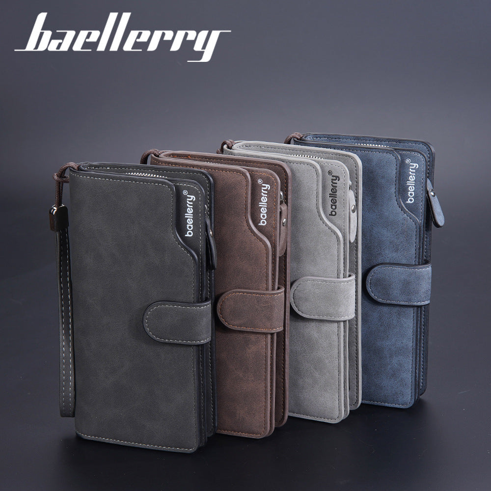 Men's Zipper Multi Slots Retro High-grade Clutch Men's Wallets