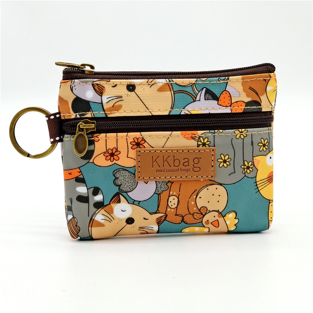 Women's Printed Film Cartoon Change Waterproof Storage Coin Purses