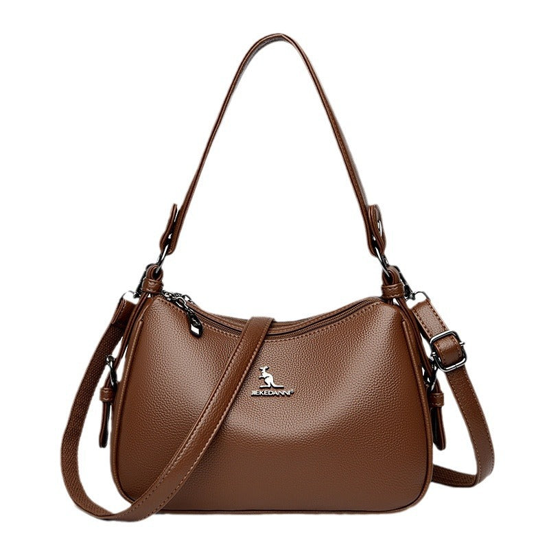 Women's Winter Kangaroo Soft Leather Mother Simple Women's Messenger Bag