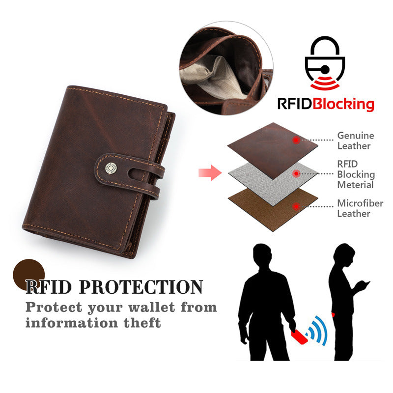 Men's Black Angel Can Hold Tracker Swiping Automatic Cassette Men's Wallet