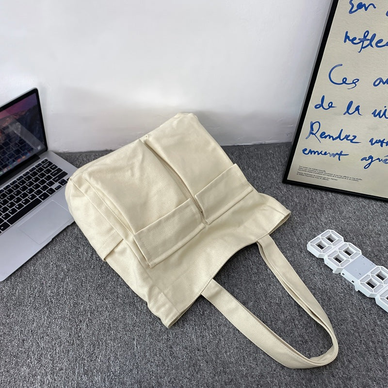 Women's & Men's Canvas Large Capacity Portable Korean Style Work Women's Shoulder Bag