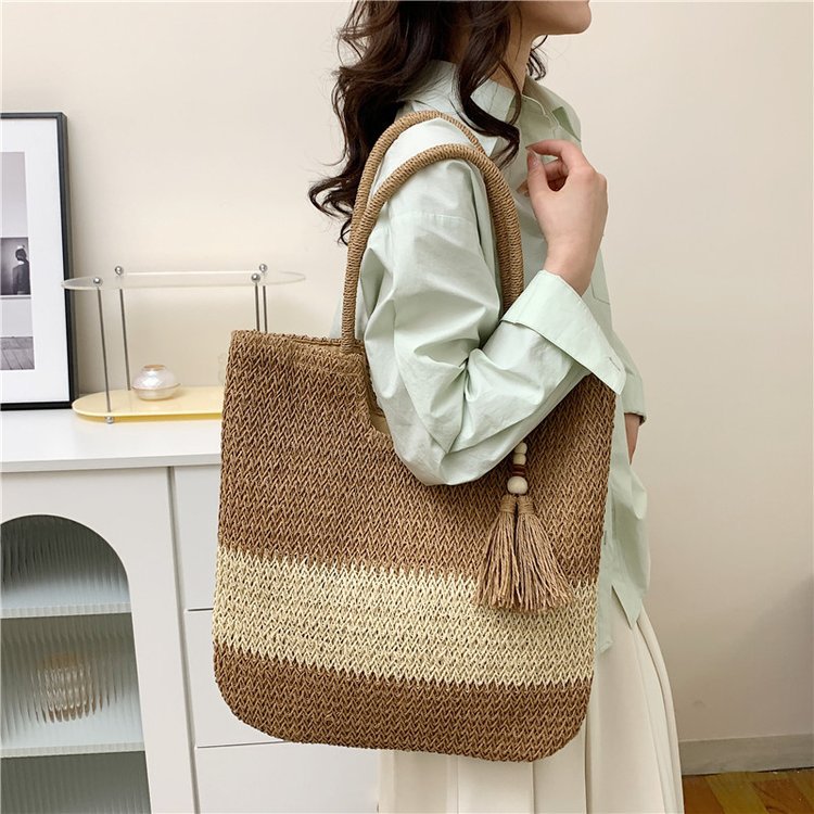 Women's One Straw Large Capacity Woven Vacation Women's Shoulder Bag