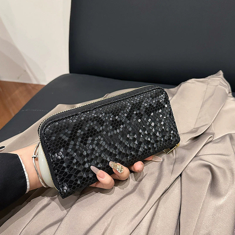 Innovative Cool Fashionable Snakeskin Pattern Long Handbags