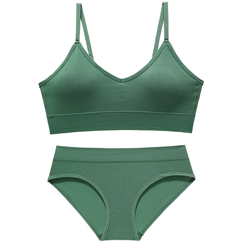 Women's Show Small Thin French Triangle Cup Wireless Lingerie Sets