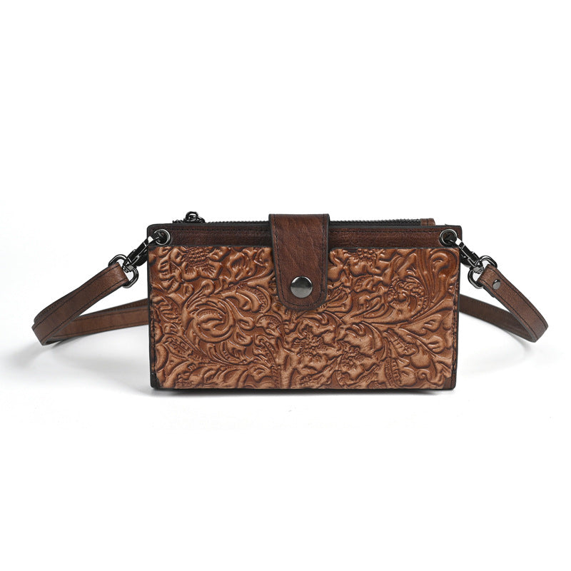Women's Retro Long Top Layer Leather Creative Women's Messenger Bag