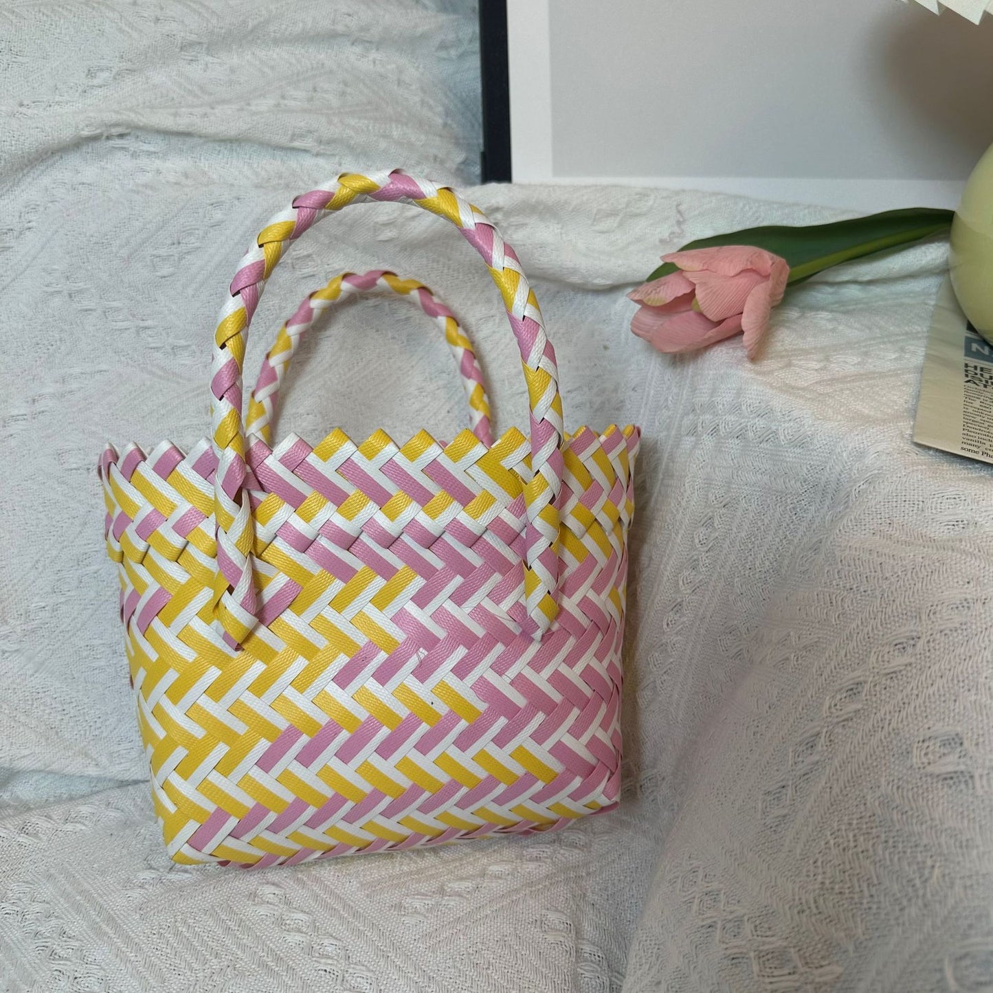 Style Fashion Simple Color Matching Portable Handbags