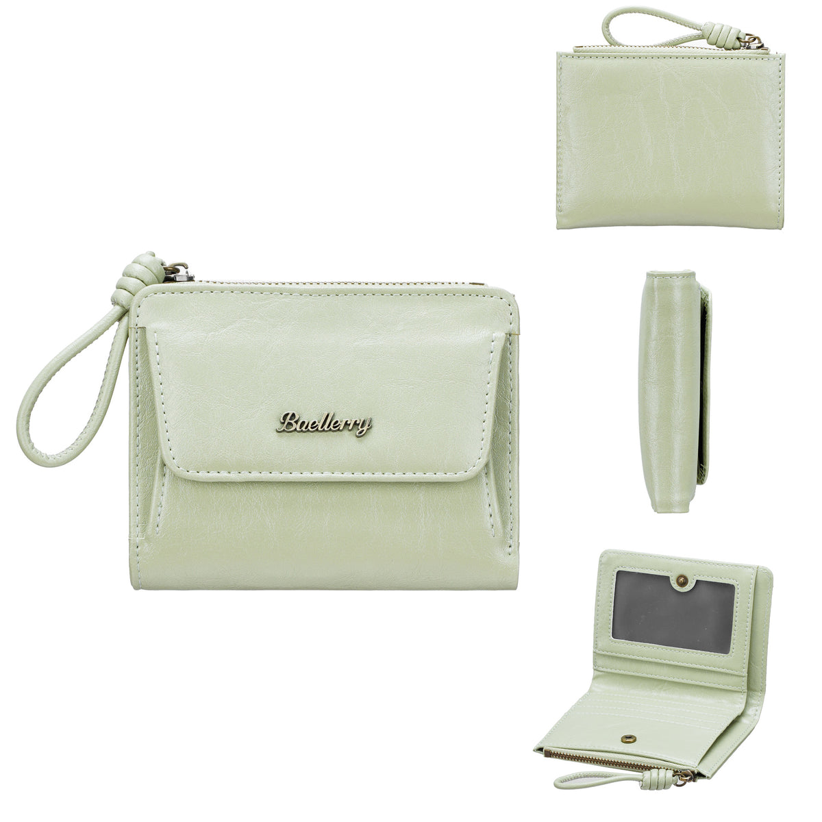 Women's Short Style Fashion Solid Color Zipper Coin Purses