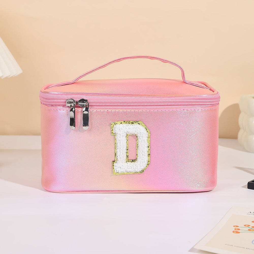 Women's Embroidered Lettered Make-up Three-dimensional Large Capacity Storage Portable Makeup Bag