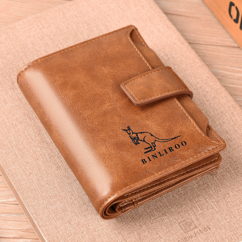 Men's Kangaroo Swiping Vertical Texture Driving License Card Holder