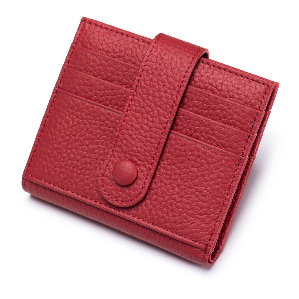 Women's Genuine Leather Short Korean Style Card Holder