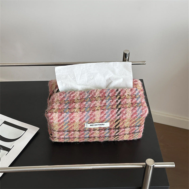 Knitted Tissue Box Home Bedroom Living Room Storage Portable Paper Makeup Bag