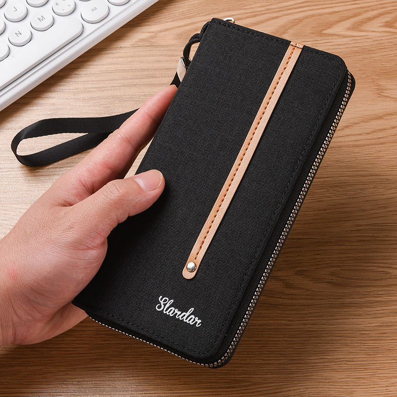 Men's Canvas Long Large Capacity Korean Style Men's Wallet