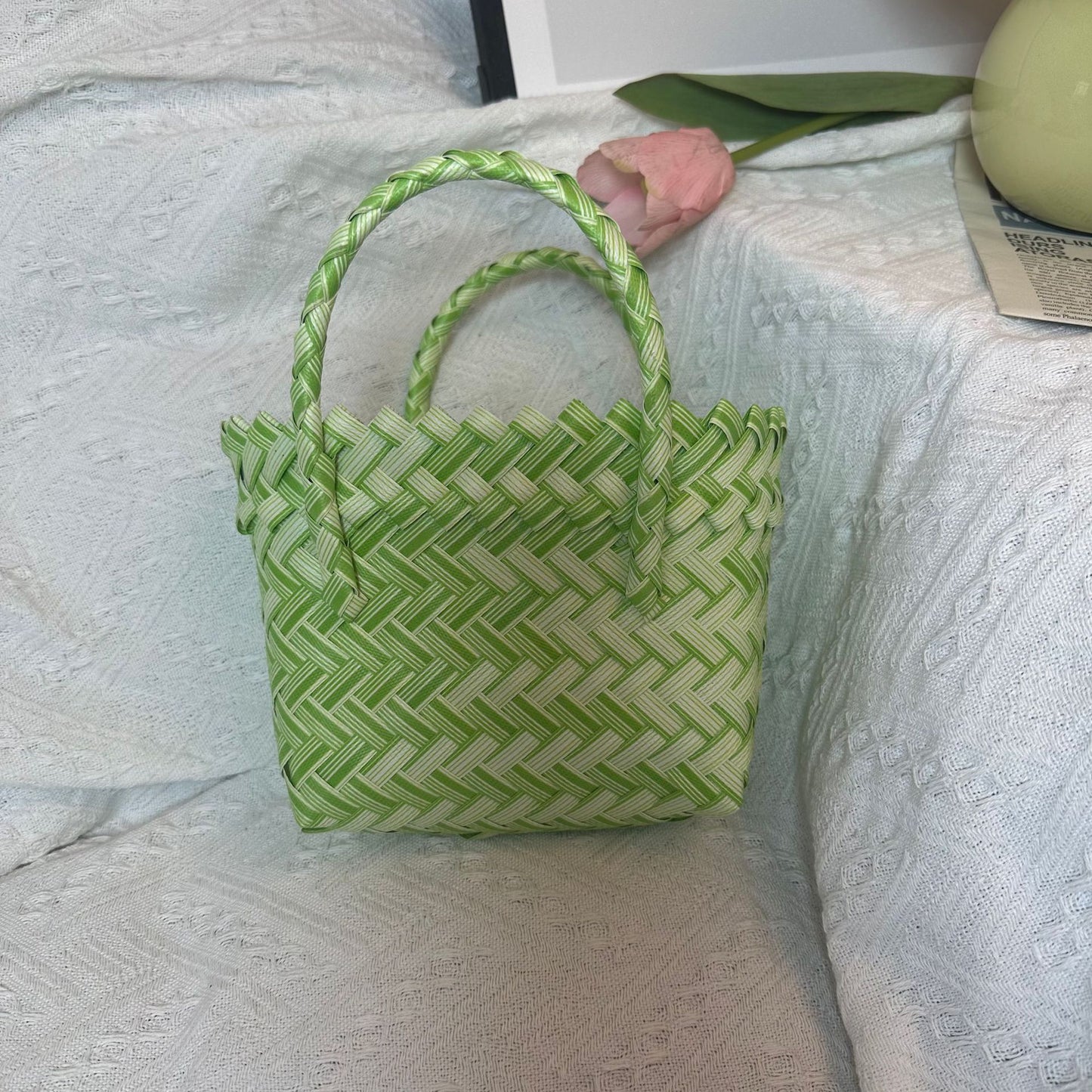 Style Fashion Simple Color Matching Portable Handbags